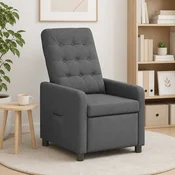 vidaXL Naslonjač na ležanje Temno siva 65 x 93 x 102 cm Blago