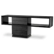 Casa Padrino luxury console black gray 180 x 46 x H. 76 cm - Rectangular console table with 4 drawers - Living room furniture - Luxury furniture - Luxury furnishings