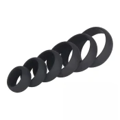SuperLove Premium Wide Silicone Erection Cock Ring Kit Black