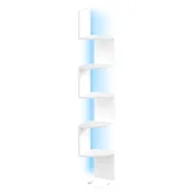 Songmics Kotna polica 5 nivojev 20x20x126 cm bela
