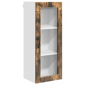 Vidaxl Stenski stekleni omarica PORTO Dimljeni oreh 40 x 31 x 100 cm