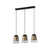 Fresno Pendant Black 3X60W E27 Colorless Lampshade