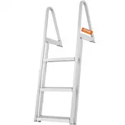 VEVOR Priključna lestev 3-stopenjska odstranljiva 61x455x1225 cm aluminij