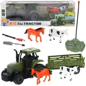 shumee RC Daljinsko voden kmetijski traktor s prikolico za živalsko figuro