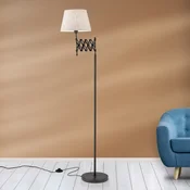ORION Tvornicka podna lampa s lanenim sjenilom - Dnevni boravak/blagovaonica - Industrijski dizajn - hrdavo smeda - Metal