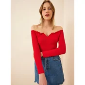 Happiness Istanbul Bluza Blusen rdeča