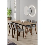 Hanah Home Trpezarijski set, 5 komada, Svetlosivi