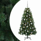 Vidaxl Umetno božično drevesce z božično kroglico 150 cm 150 LED