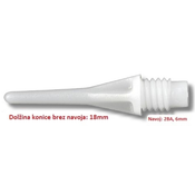 Konice za pikado puščice PRO - TIP White kratke 6mm navoj 100 kosov