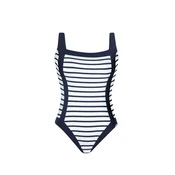 SUNFLAIR Enodelne kopalke temno modra/bela