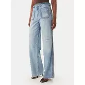 Just Cavalli Jeans hlače 80PAB5T2 CDWCH Mornarsko modra Straight Fit