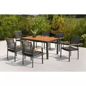 Gardenson VRTNA GARNITURA ITANOS aluminij barve grafita, naravne barve