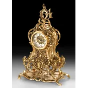Casa Padrino luxury baroque table clock gold 24 x H. 40 cm - Handmade bronze clock baroque style - Baroque desk clock - Baroque desk decoration - Baroque decorative accessories