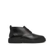 Gležnjarji Calvin Klein Text Rubber Desert Boot Lth HM0HM02255 Črna