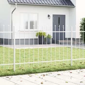 Vrtna Ograda 8 pcs Bijelo 13,6 x 0,8 m Čelik s prahom