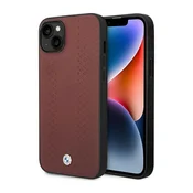 Bmw Etui BMW Leather Diamond Pattern na iPhone 14 - burgundowe