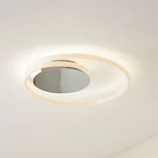 Lucande LED stropna svetilka Valenora, krom/bela, PC, O 44 cm - Dnevna soba/jedilnica - Sodobni - bela, krom - Plastika