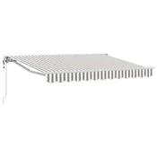 Vidaxl Vlečna tenda Svetlo siva in bela. 3 x 2 m Poliester in aluminij