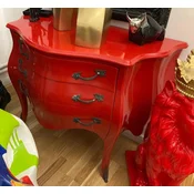 Casa Padrino baroque chest of drawers with 3 drawers red - Handmade solid wood dresser in baroque style - Bedroom furniture in baroque style - Baroque furniture - Baroque furnishings