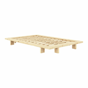 Postelja iz masivnega bora z letvenim dnom 120x200 cm v naravni barvi Japan – Karup Design