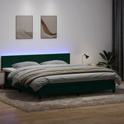 vidaXL vidaXL Box spring postelja z vzmetnico temno zelena 180x220 cm žamet, (21792953)