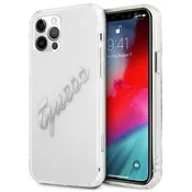 Guess Etui Guess Vintage Script Silver za iPhone 12/iPhone 12 Pro - prozorno