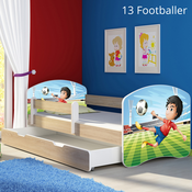 Dječji krevet ACMA s motivom, bočna sonoma + ladica 180x80 cm - 13 Footballer