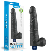 LoveToy Real Softee Rechargeable Vibrating Dildo 10.5 Black