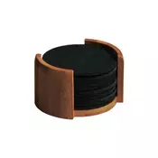 Set of 12 cup holders, synthetic felt, 10 cm, Black - Kesper
