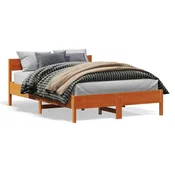 shumee vidaXL Posteljni okvir brez vzmetnice, vosek rjav 120x190 cm, borovina