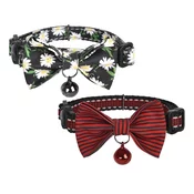 Ovratnik Dogness Collar set for cats 2 pcs (Daisy Black/Waterproof Red)