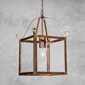 ORION Divno Manto visece cetvrtasto svjetlo, 1 žarulja. - Dnevni boravak/blagovaonica - Anticki - smeda starina, prozirna - Metal