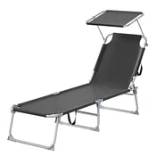 Songmics Ležalnik 189x53x285 cm Črn
