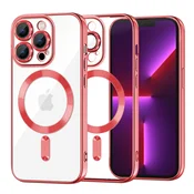 Ovitek Techsuit Luxury Crystal MagSafe za iPhone 13 Pro - rdeč
