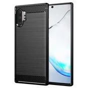 TPU gel ovitek Brushed Carbon za Samsung Galaxy Note 10 Plus - črn
