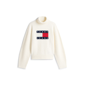 Tommy Jeans Pulover mornarska/rdeča/bela/volneno bela