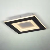 Searchlight LED-stropna svetilka Squary, dolžina 39 cm, črno-belo železo, CCT - Dnevna soba/jedilnica - Sodobni - črna, bela - Kovina