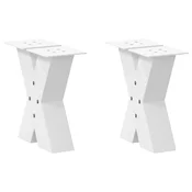 Noge za klub stolic u obliku slova X, 2 kom, bijele, 40 x (30-31) cm, celik