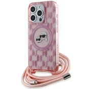 shumee Ovitek Karl Lagerfeld MagSafe za iPhone 15 Pro Max, roza