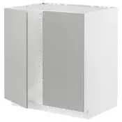 METOD Pod.elem. za sudoperu s 2 vrata, bela/Havstorp svetlosiva, 80x60 cm