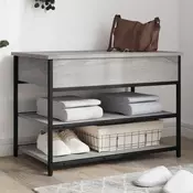 Vidaxl vidaXL Klop za čevlje, siv hrast sonoma, 70x42,5x50 cm