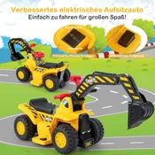 Costway Električni izkopalni stroj igrača z prostorom za shranjevanje zvočnimi efekti roga zložljivim košem za košarko
