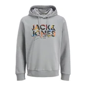 JACK & JONES Majica JJGeplas azur/siva/jastog/črna