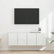 TV zidni ormar Zidne 2 pcs Visoki sjaj bijela 59,5 x 31 x 40 cm