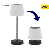 LED prigušiva spoljašnja punjiva stona lampa LED/2W/5V IP44 1200 mAh siva