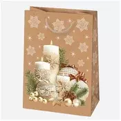 IRIS božićna vrećica za poklone, ECO kraft papir, 230x320x110 mm, razne boje i uzorci T5EK_GW