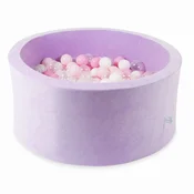 Mi Suhi bazen 90x40 Velvet Soft Purple s 300 loptica: prozirna, bijela, svijetlo ružicasta, puderasto ružicasta