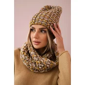 Womens fleece set Merry K202 brown + mustard