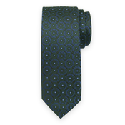 Classic moška temno zelena kravata z rastlinskim vzorcem 16154