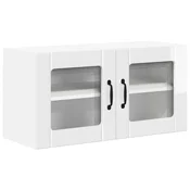 Vidaxl Stenski stekleni omarica LUCCA Bela visok sijaj 80 x 31 x 40 cm
